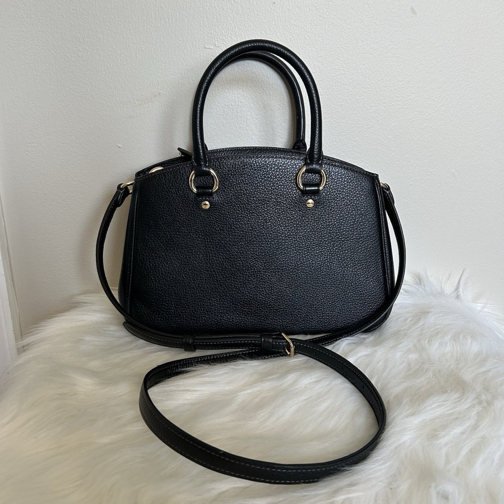 Coach Savannah Small Black Pebbled Leather Satchel Shoulder Bag Excellent