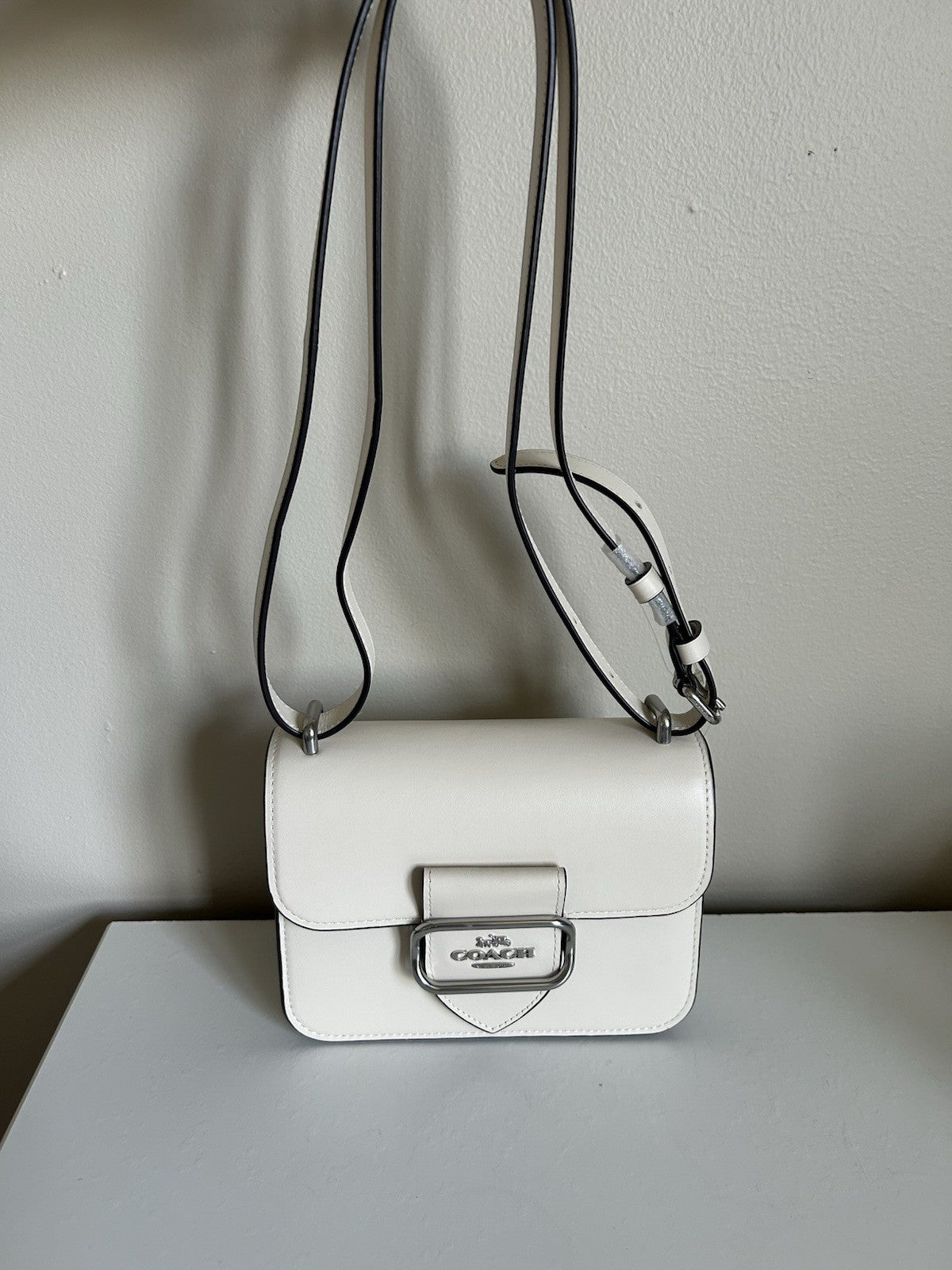 Coach Morgan Crossbody Bag Chalk White Leather Flap Shoulder Handbag CJ543