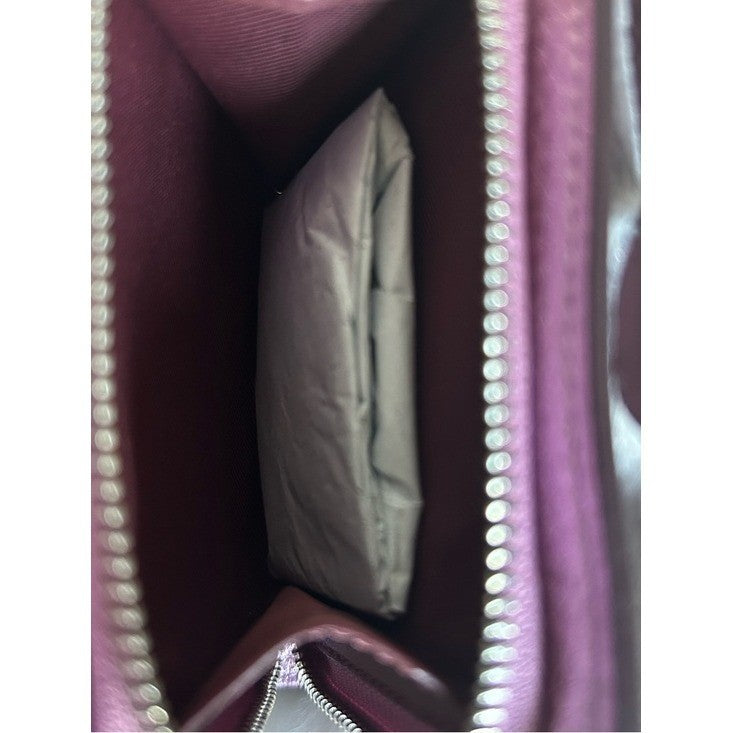 Coach Small Snap Wallet Metallic Lilac Pebbled Leather New