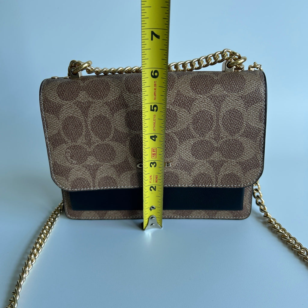 Coach Mini Klare Crossbody Brown Black Canvas Leather Bag CW206 Excellent