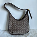 Coach Ergo Brown Signature Jacquard Leather Shoulder Bag C2588 Good