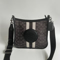Coach Dempsey File Bag Black Charcoal Signature Jacquard Crossbody Excellent