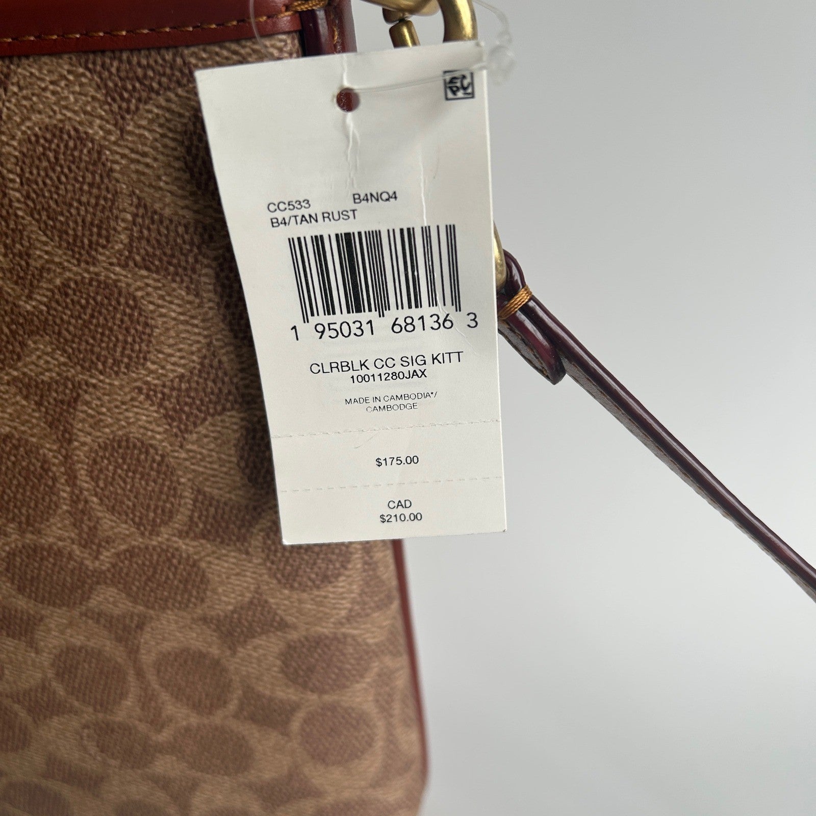 Coach Kitt Messenger Tan Rust Signature Canvas Crossbody Bag CC533 NWT