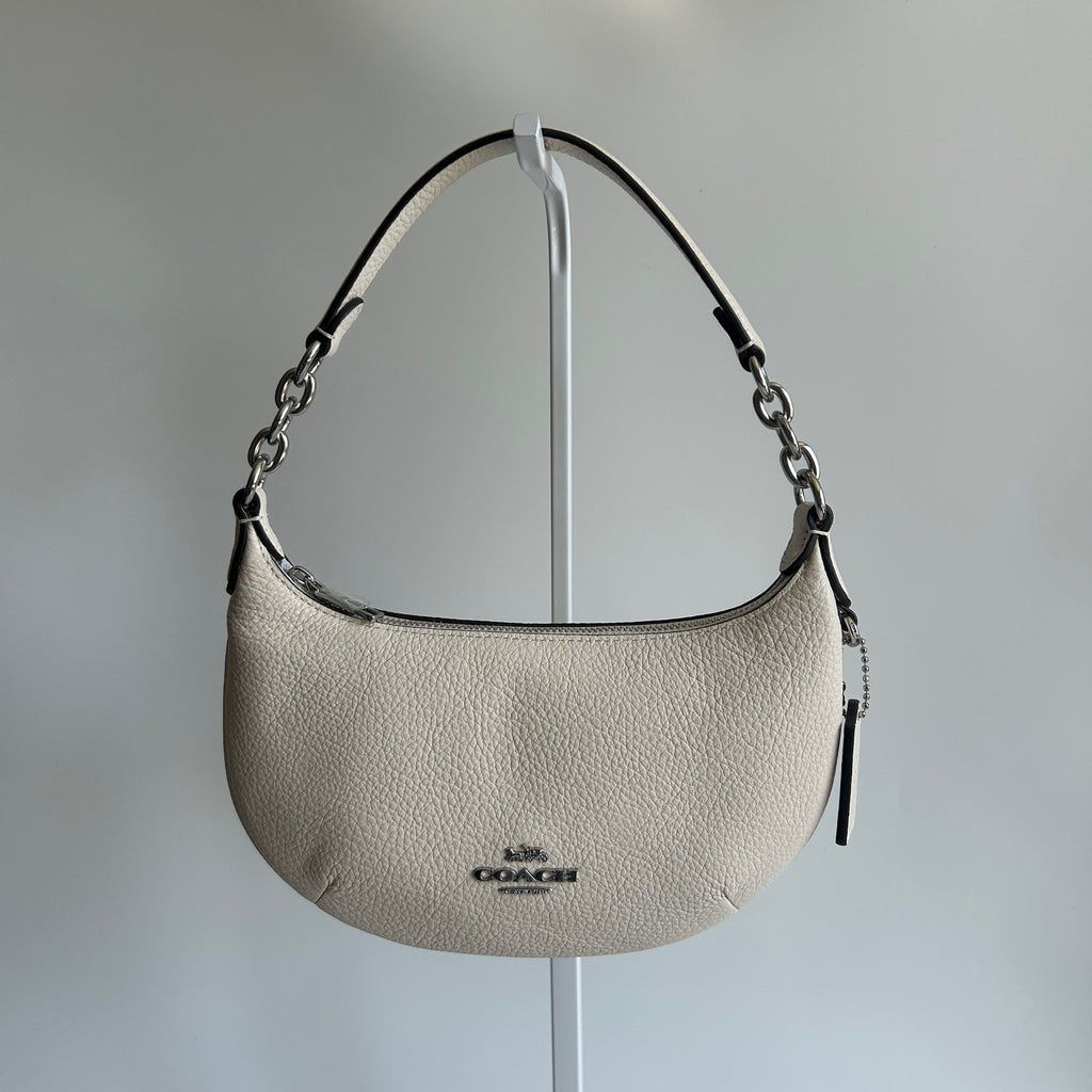 Coach Mini Payton Chalk White Pebbled Leather Shoulder Bag NWT