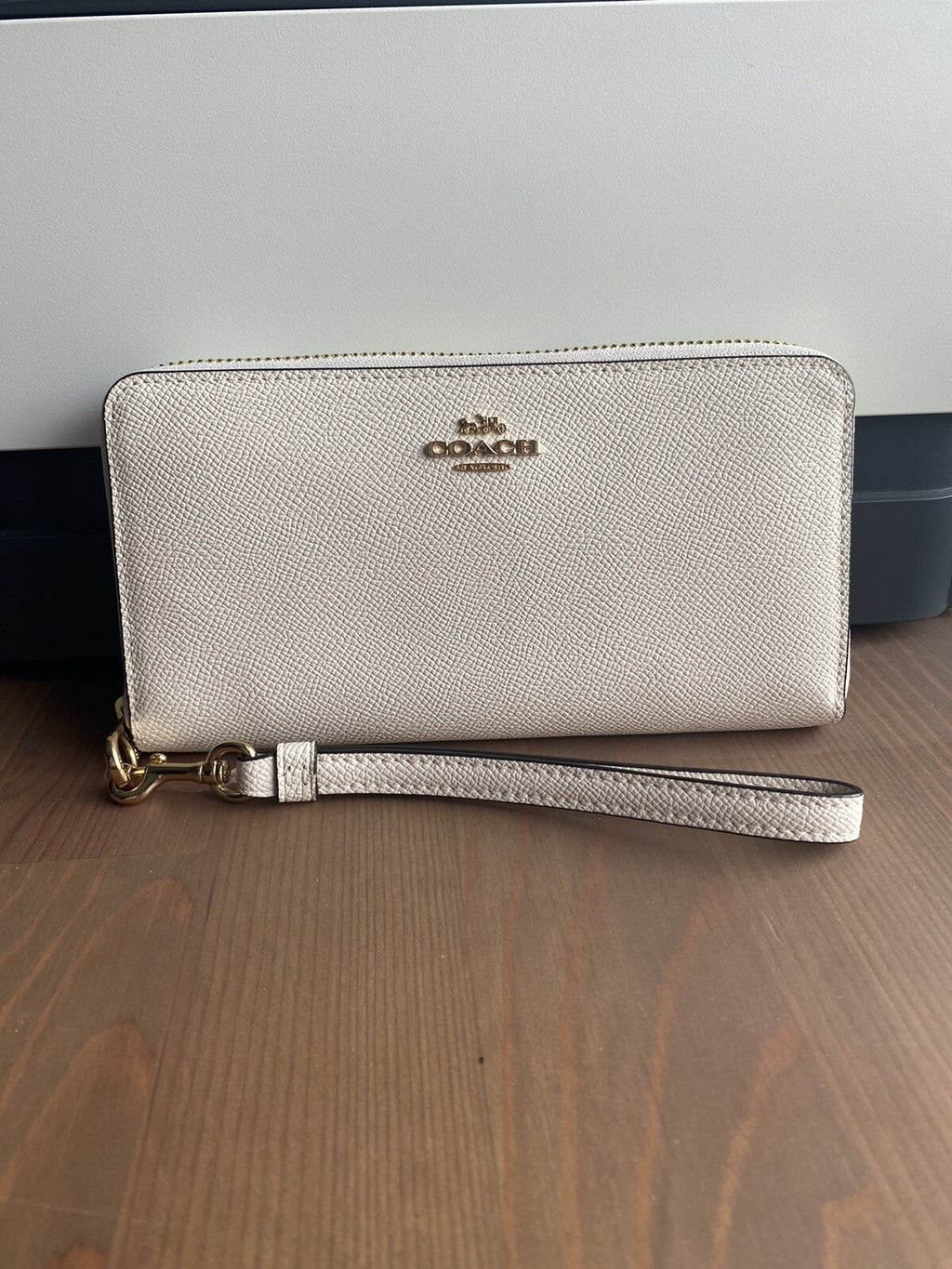 NWT Coach Long Zip Around Wallet in Chalk White Leather C3441