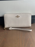 NWT Coach Long Zip Around Wallet in Chalk White Leather C3441
