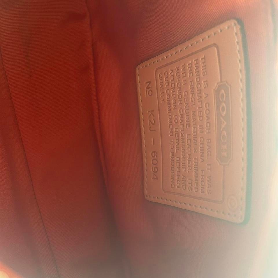 Coach Signature Demi Pouch Brown Canvas Leather 6094 Shoulder Bag Good