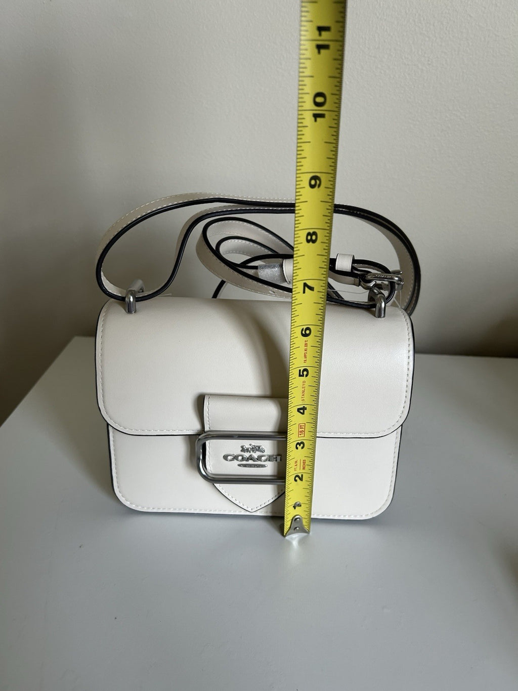 Coach Morgan Crossbody Bag Chalk White Leather Flap Shoulder Handbag CJ543
