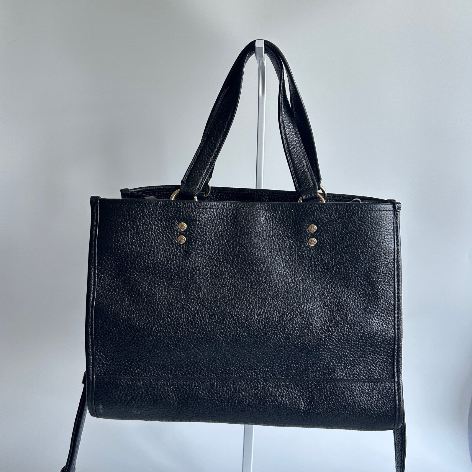 Coach Dempsey Carryall Black Pebbled Leather Shoulder Bag Excellent