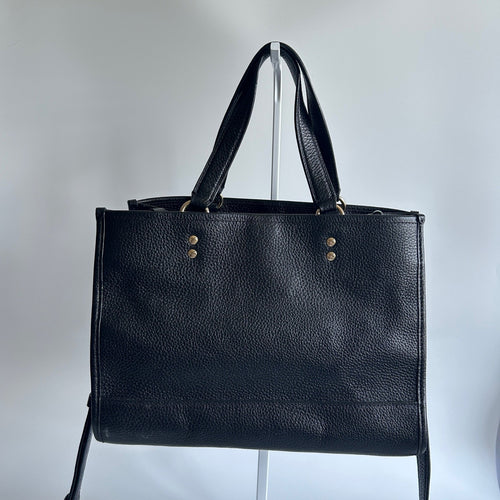 Coach Dempsey Carryall Black Pebbled Leather Shoulder Bag Excellent