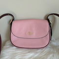 Coach Macie Saddle Bag Pink Pebbled Leather Shoulder Bag Excellent