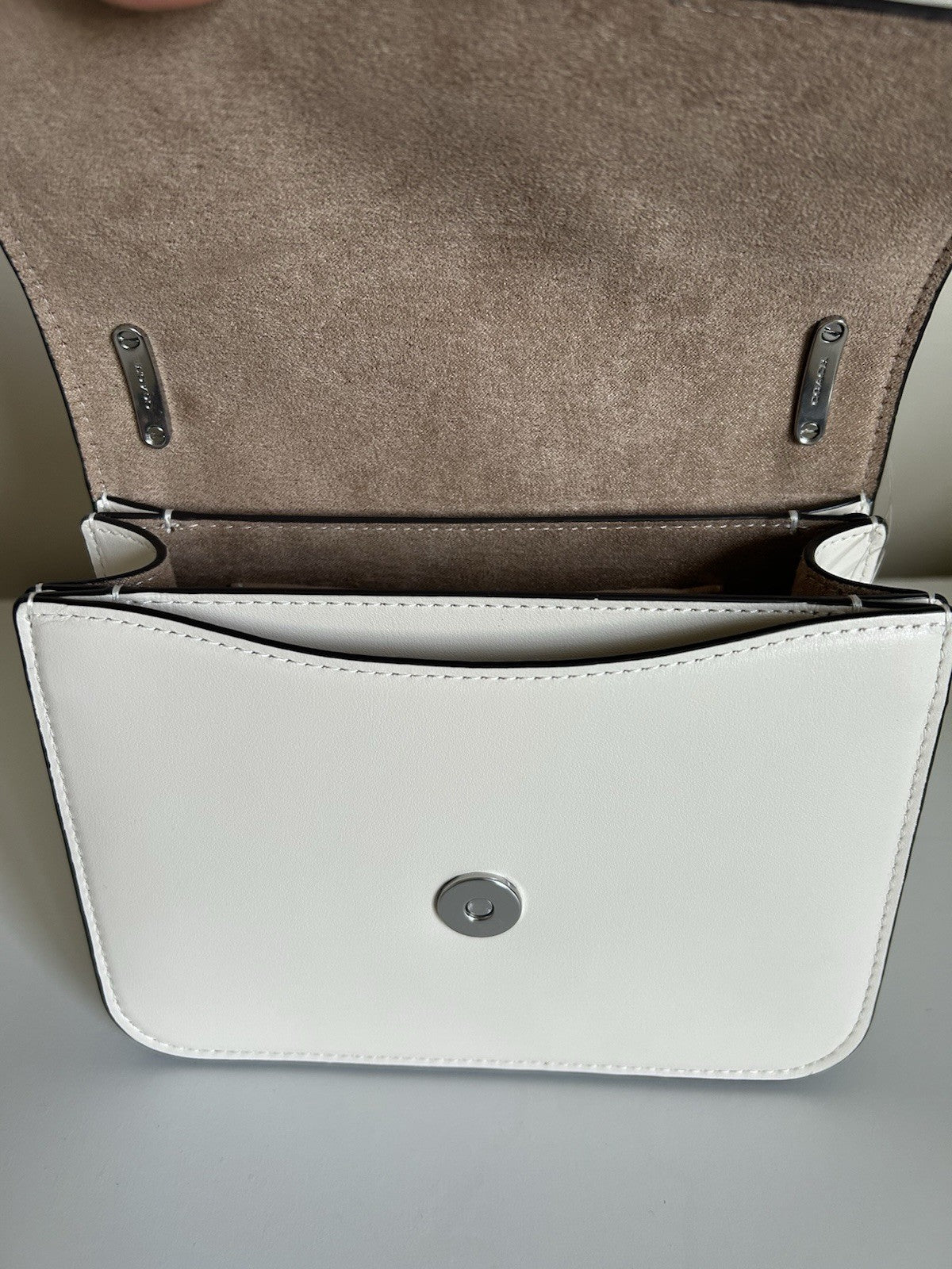 Coach Morgan Crossbody Bag Chalk White Leather Flap Shoulder Handbag CJ543