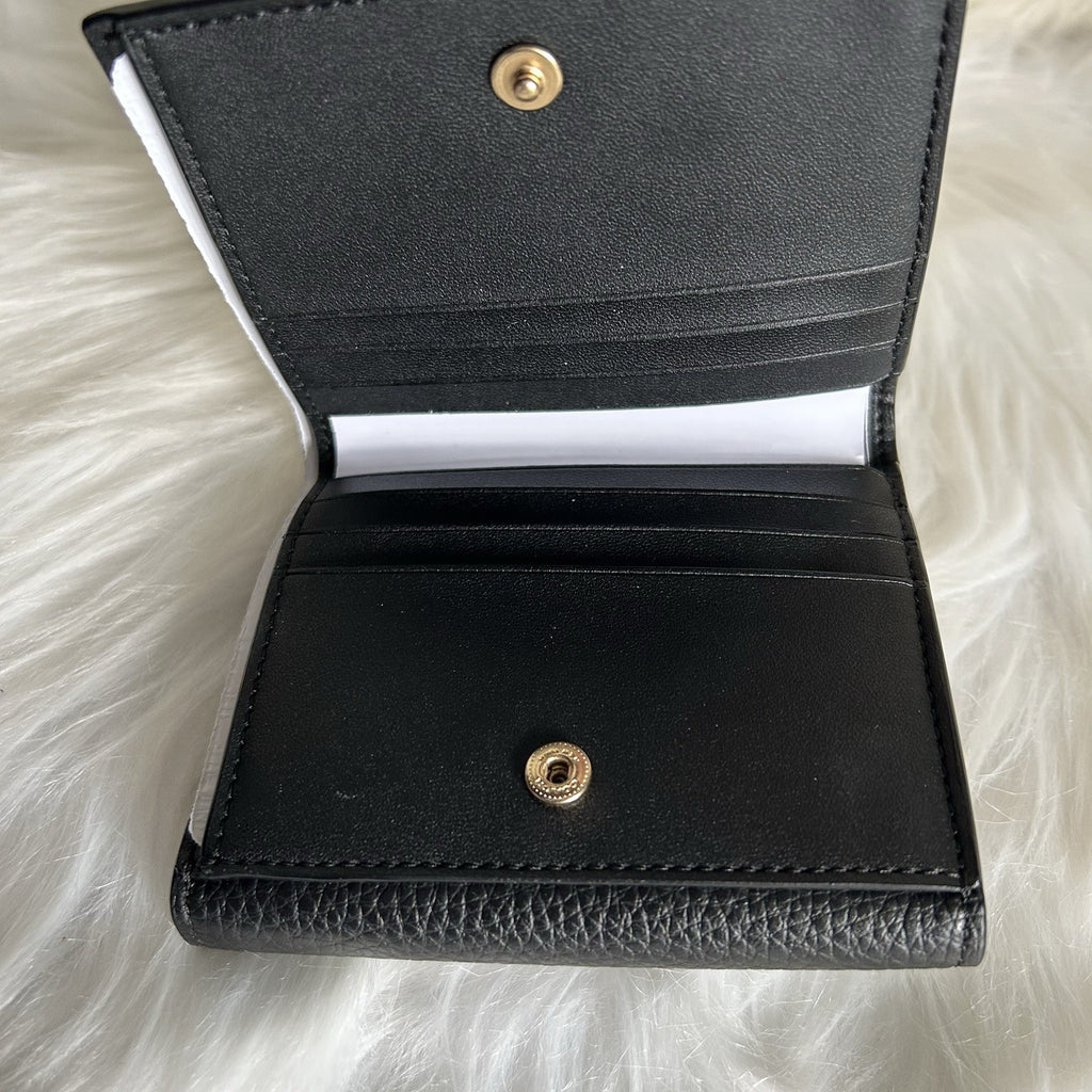 Coach Georgie Small Wallet Brown Black Signature Leather 7250 NEW