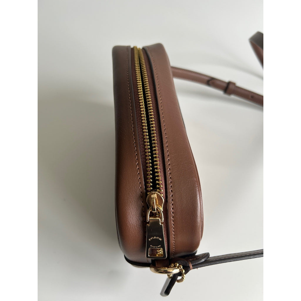 Coach Mini Jamie Camera Bag Brown Signature Canvas Crossbody Excellent