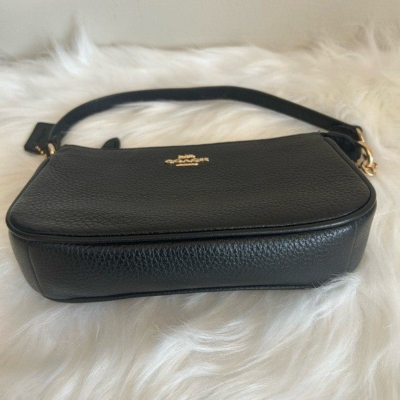 Coach Nolita 19 Black Pebbled Leather Wristlet Bag Excellent