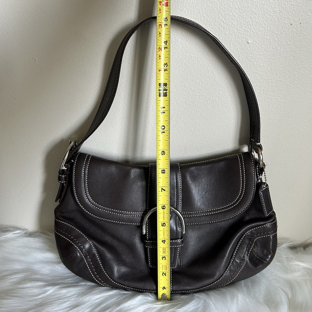 Coach Soho Flap Dark Brown Leather Shoulder Bag J0776-F10910 Excellent