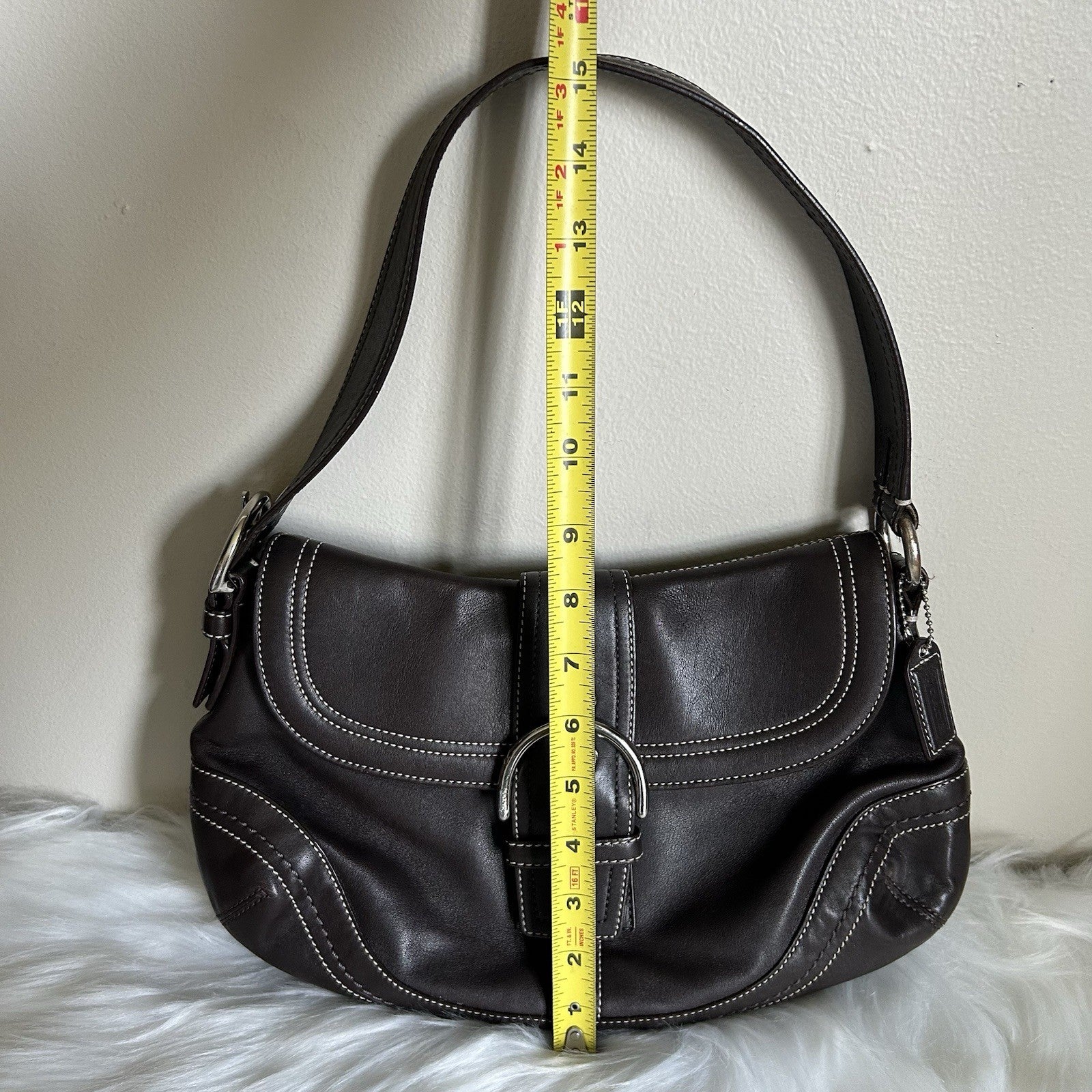 Coach Soho Flap Dark Brown Leather Shoulder Bag J0776-F10910 Excellent