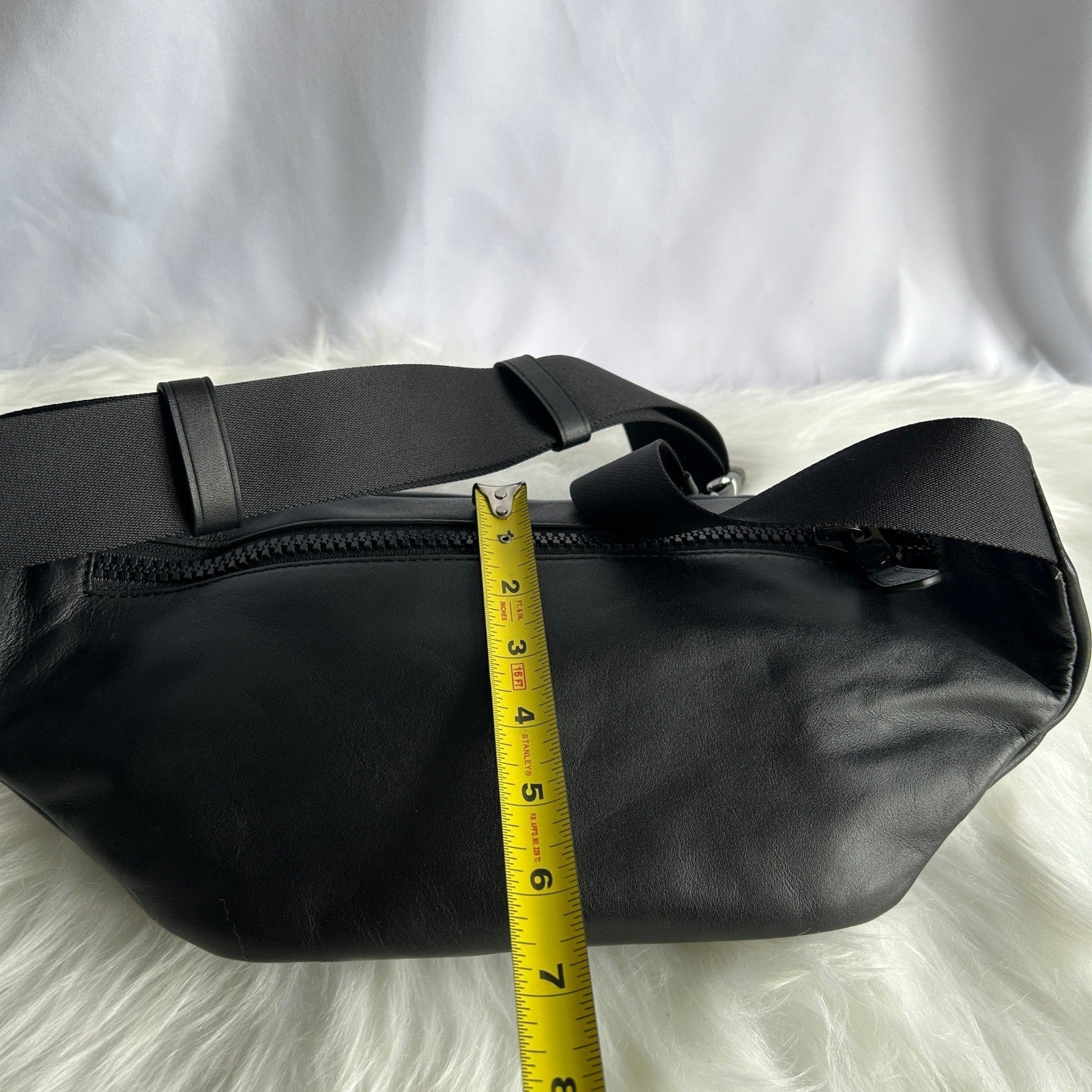 Coach Track Belt Bag Black Pebbled Leather C2716 NWT