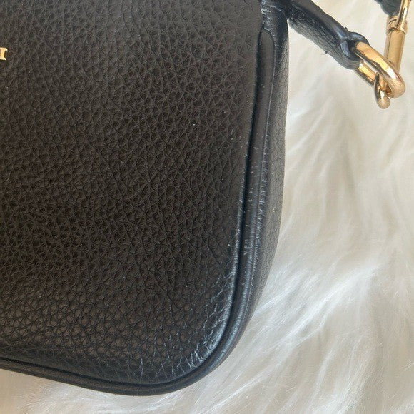 Coach Nolita 19 Black Pebbled Leather Wristlet Bag Excellent