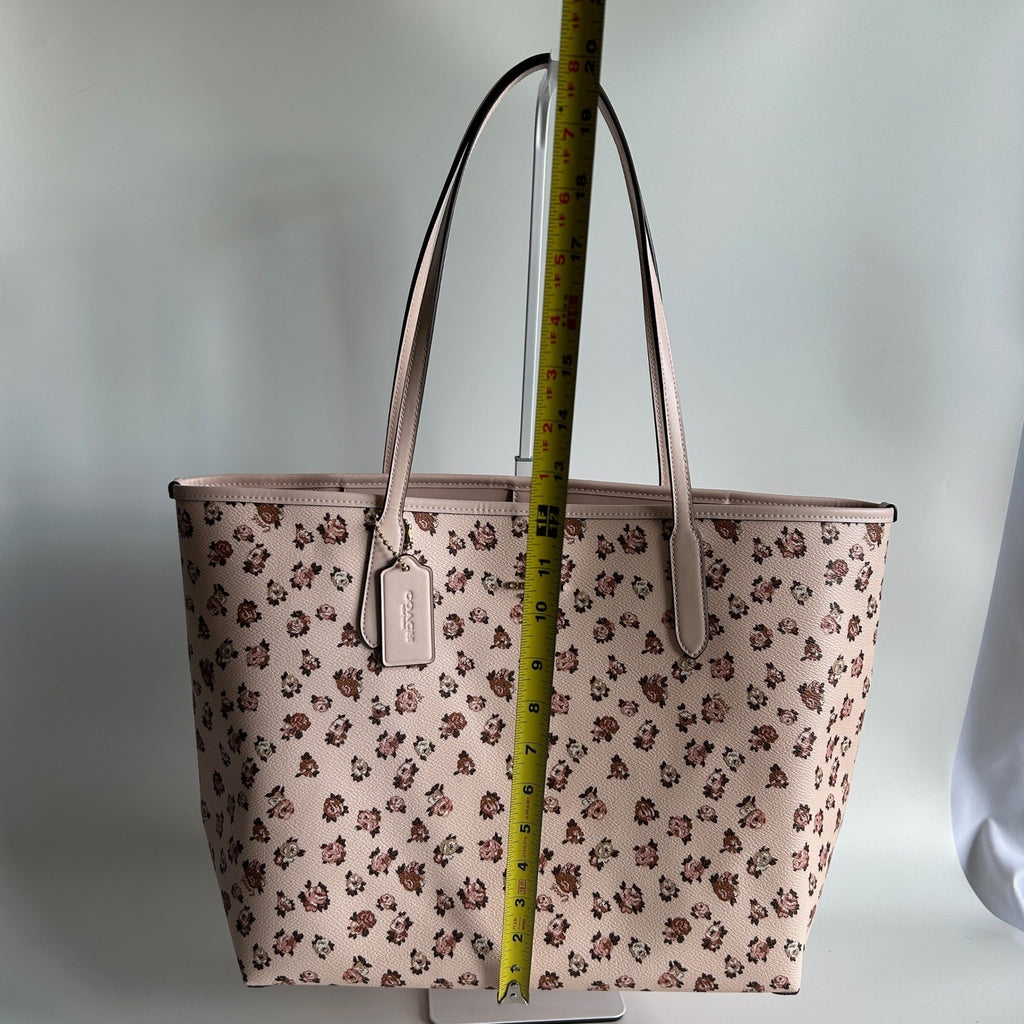 Coach City Tote Rose Print Blush Multi Crossgrain Leather Bag NEW CY682