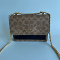 Coach Mini Klare Crossbody Brown Black Canvas Leather Bag CW206 Excellent