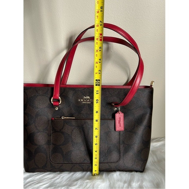 Coach Station Shoulder Bag - Walnut Red - Good