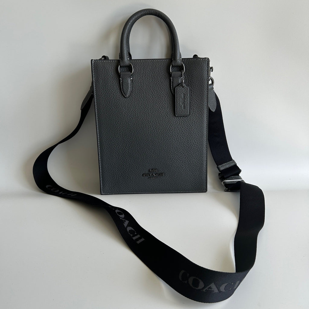 Coach Dylan Tote Graphite Grey Pebbled Leather Crossbody Bag NEW