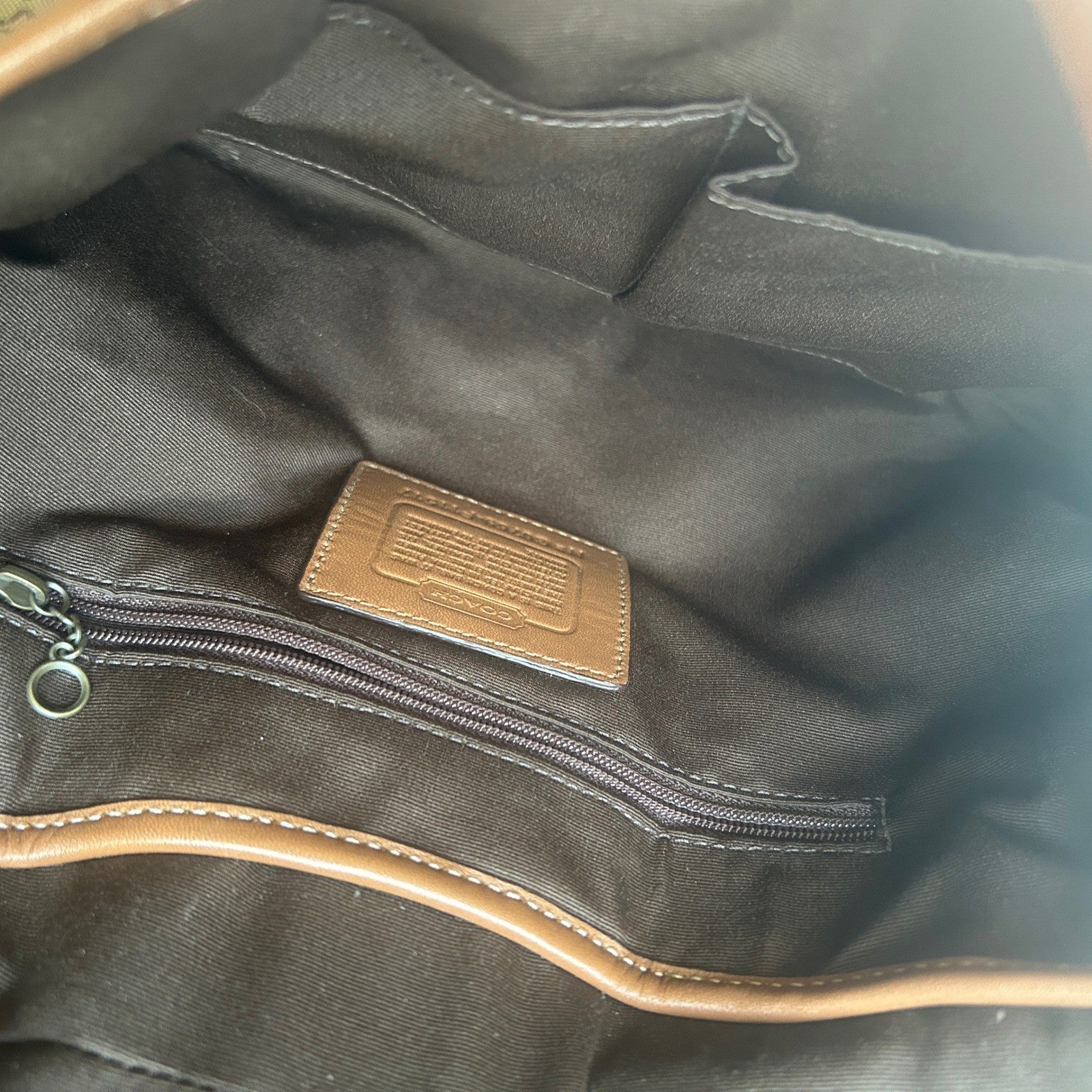 Coach Soho Signature Southwest Brown Canvas Leather Hobo Bag F11517 Excellent