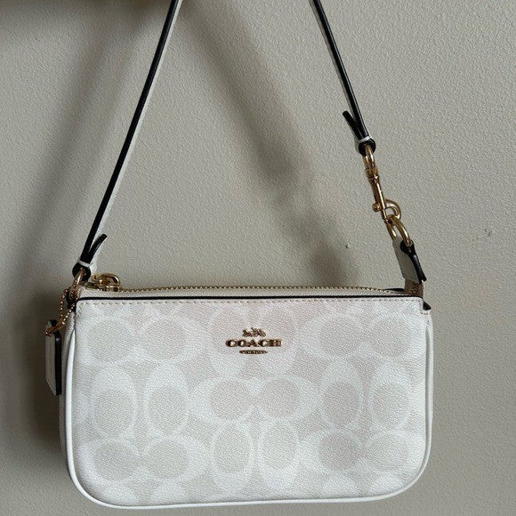 Coach Nolita 19 Chalk White Signature Canvas Wristlet Bag Fair