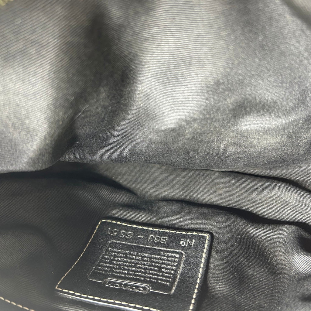 Coach Soho Signature Brown Black Canvas Leather Hobo Bag 6351 Excellent