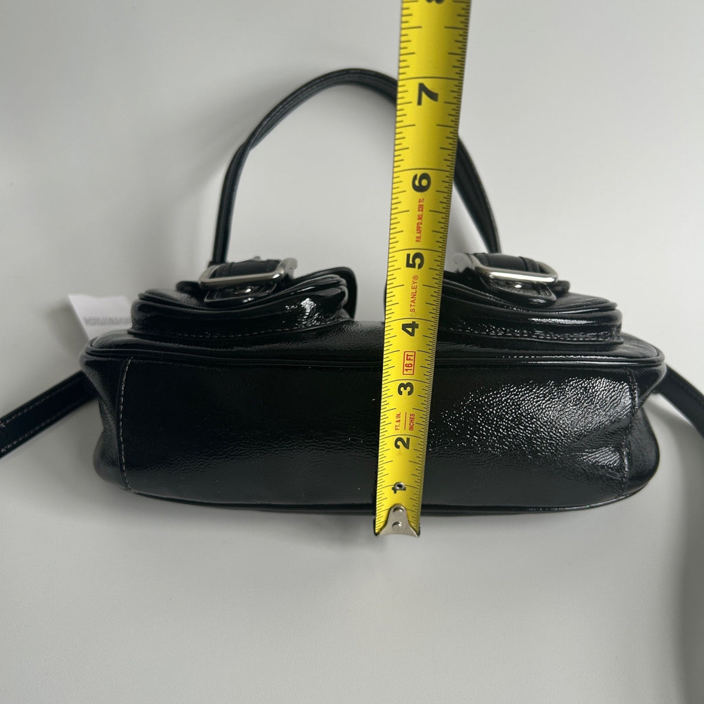 Coach Ashton Black Crinkle Patent Leather Shoulder Bag CV943 NWT