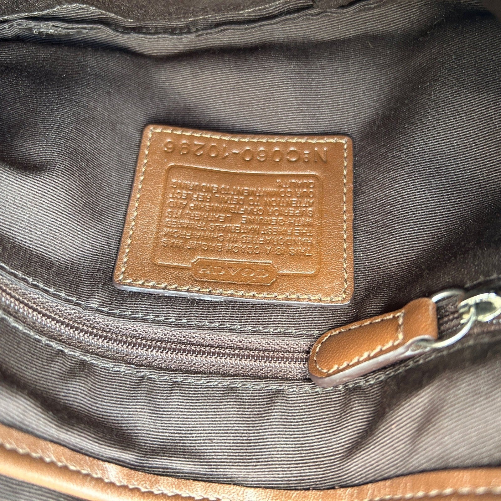 Coach Soho Signature Khaki Brown Canvas Leather Shoulder Bag 11862 Excellent