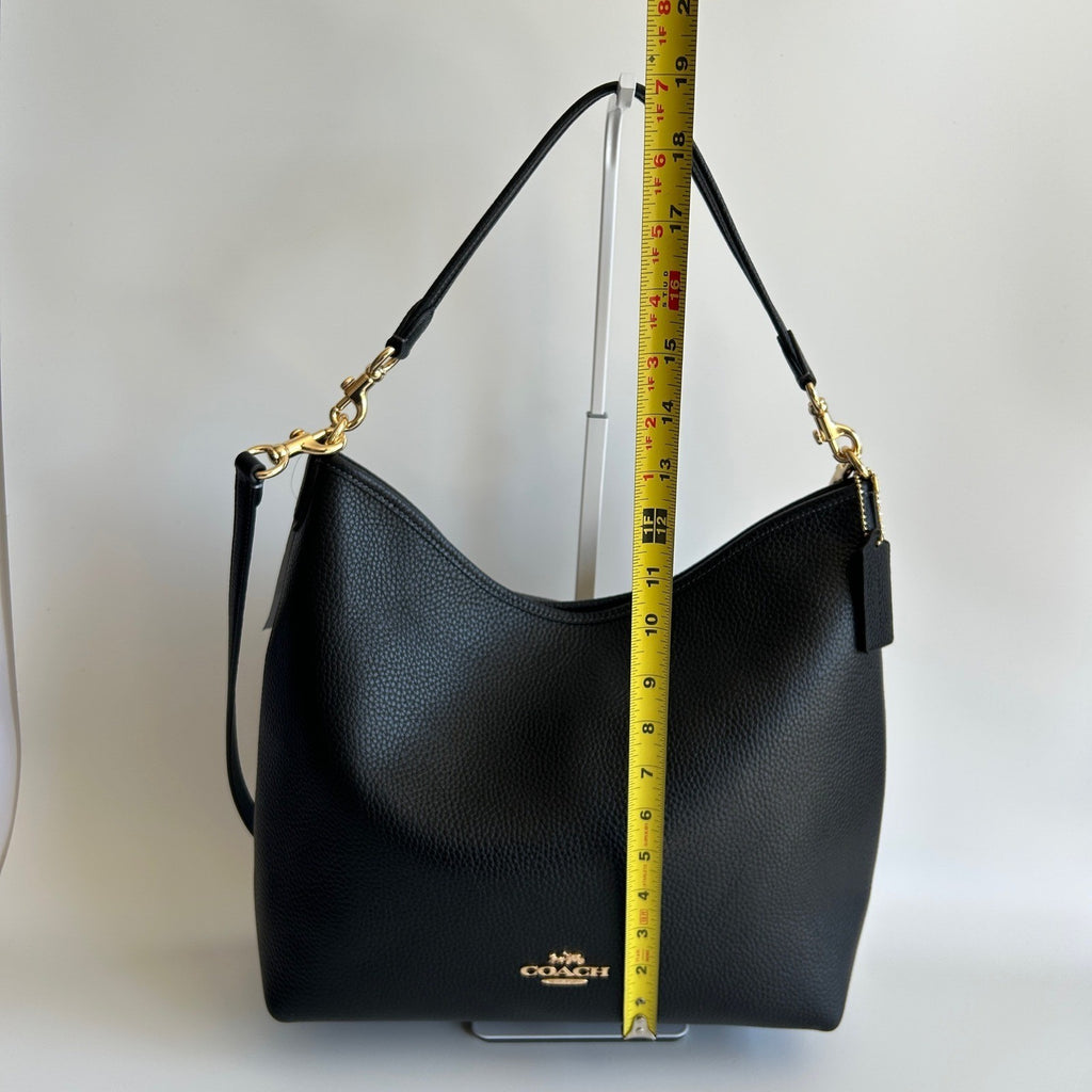Coach Laurel Black Pebbled Leather Shoulder Bag NWT