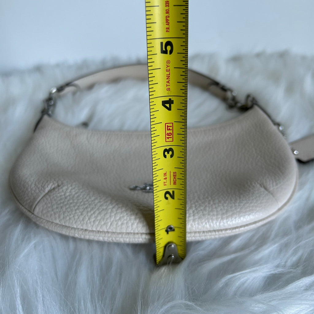 Coach Mini Payton Chalk White Pebbled Leather Hobo Bag Good