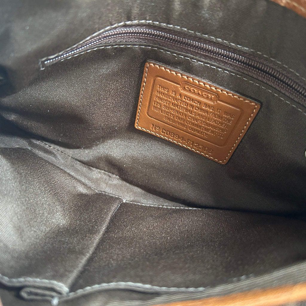 Coach Soho Signature Brown Canvas Leather Shoulder Bag EXCELLENT