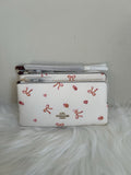 NWT Coach Double Zip Wallet With Bow Print