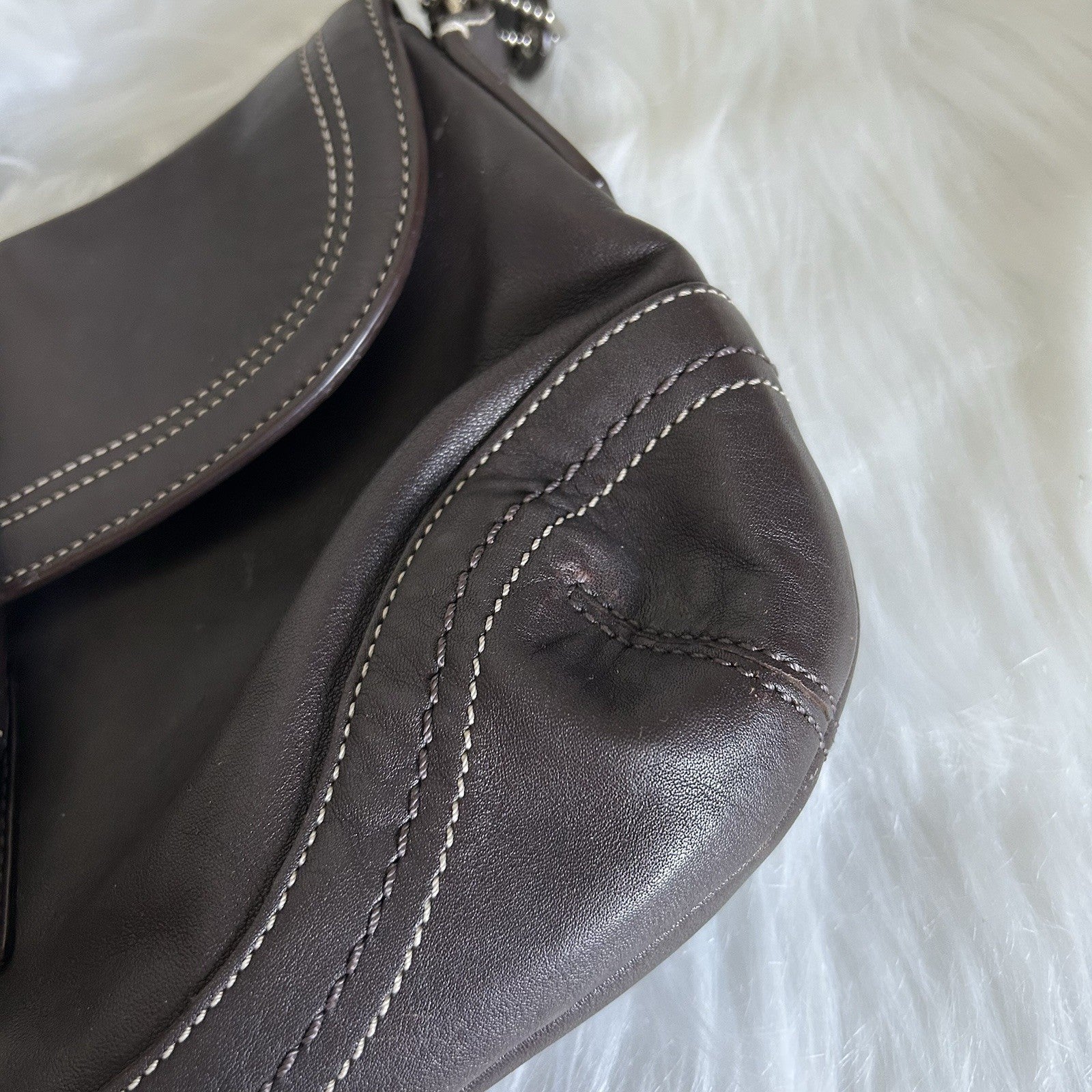 Coach Soho Flap Dark Brown Leather Shoulder Bag J0776-F10910 Excellent
