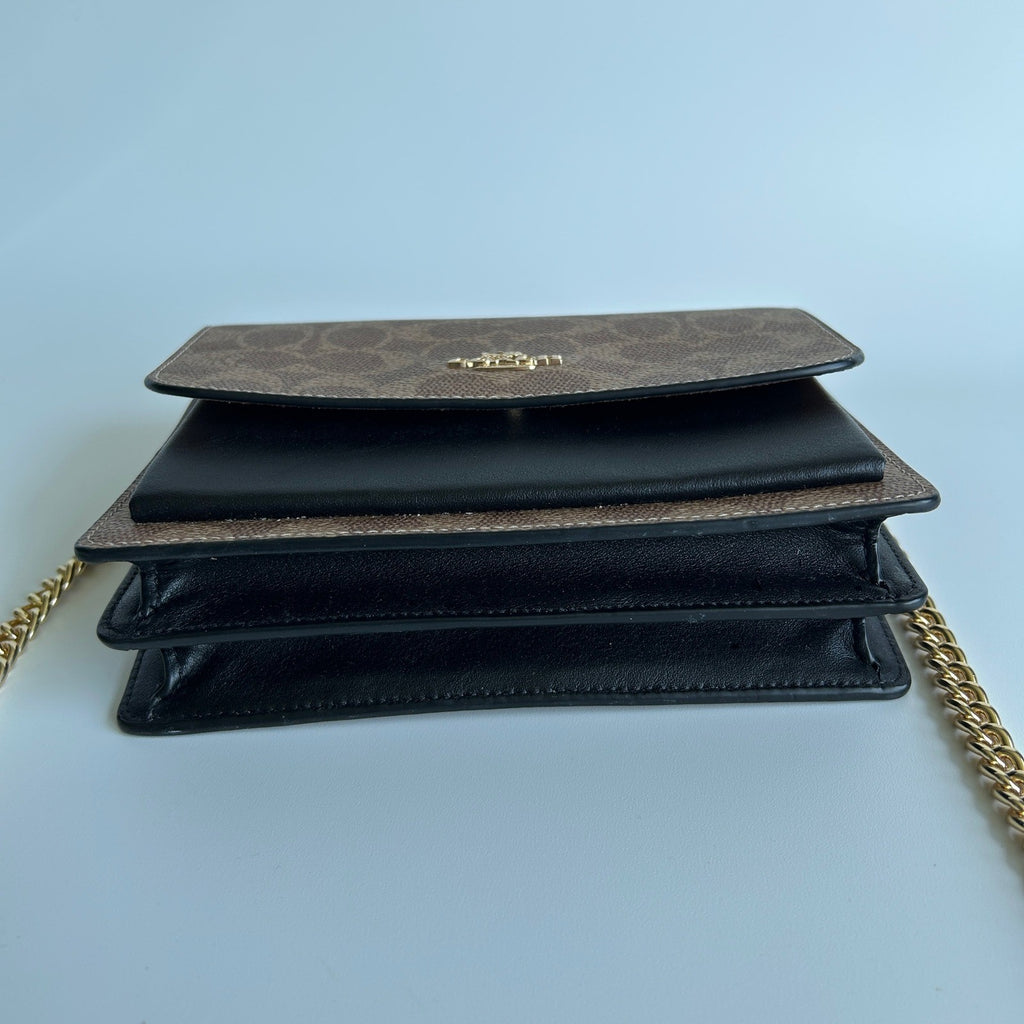 Coach Mini Klare Crossbody Brown Black Canvas Leather Bag CW206 Excellent