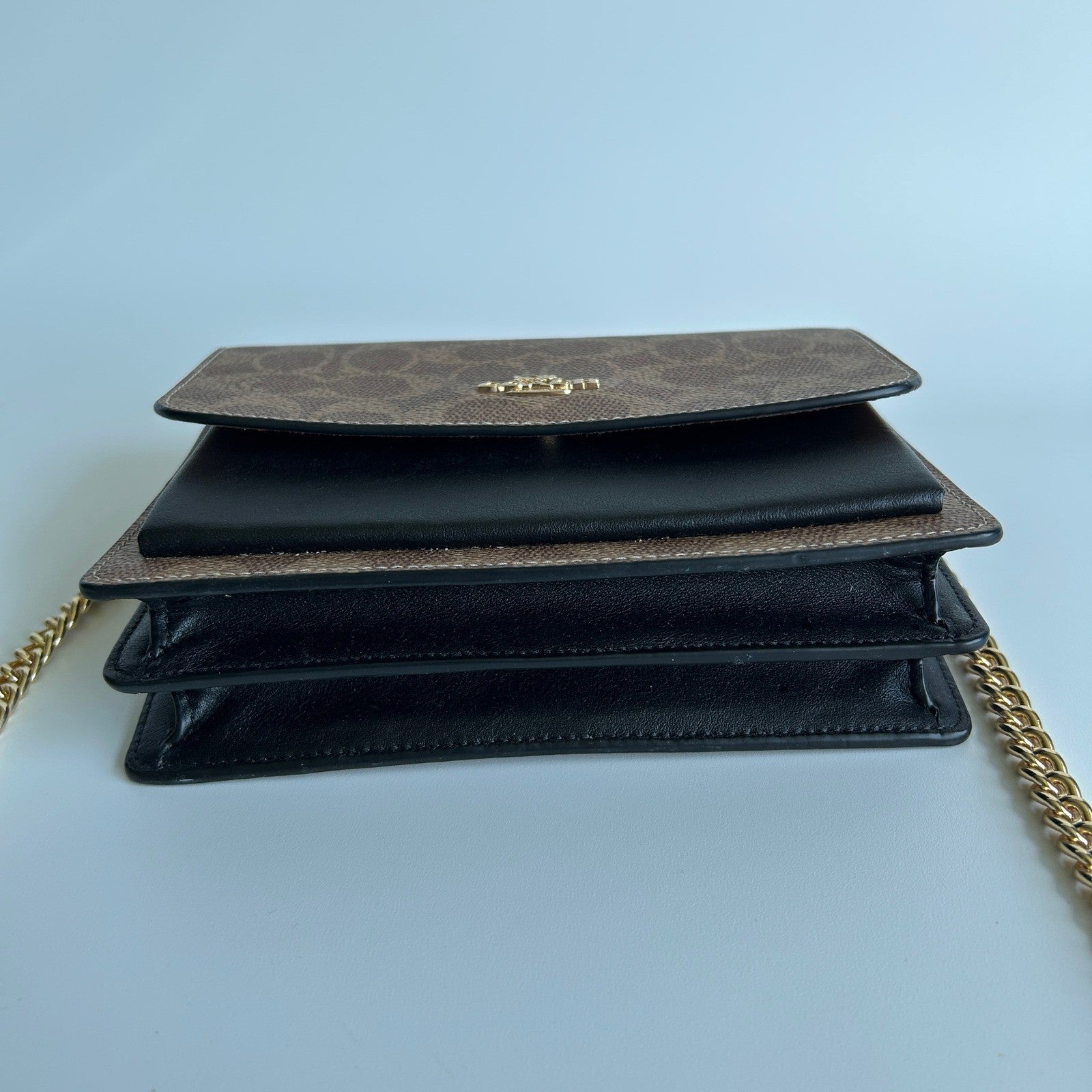 Coach Mini Klare Crossbody Brown Black Canvas Leather Bag CW206 Excellent