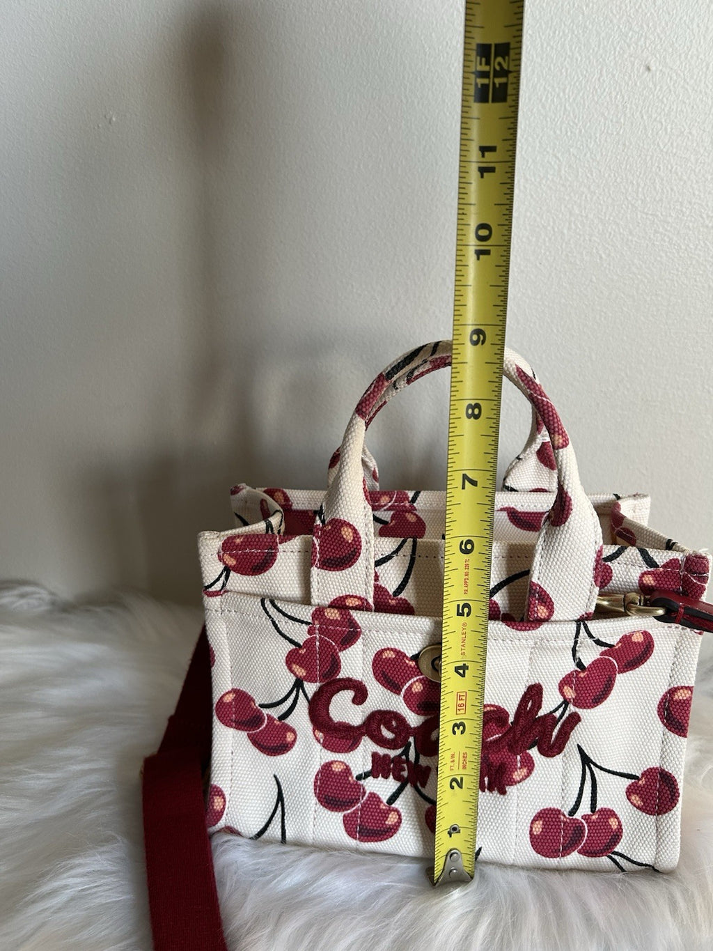 COACH Mini Cargo Tote Bag 20 Cherry Print