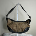 Coach Soho Signature Brown Black Canvas Leather Hobo Bag 6351 Excellent