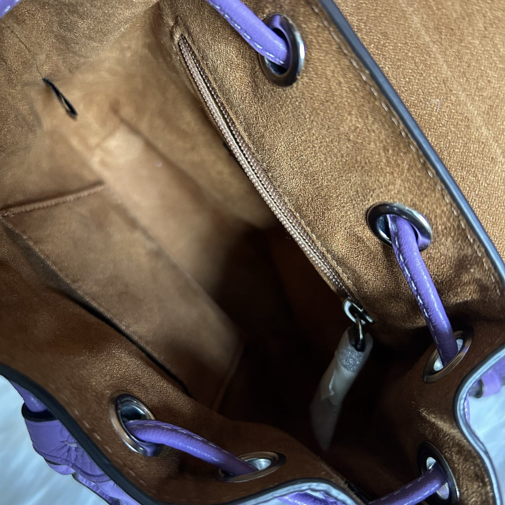 Coach Amelia Mini Purple Pebbled Leather Backpack Excellent