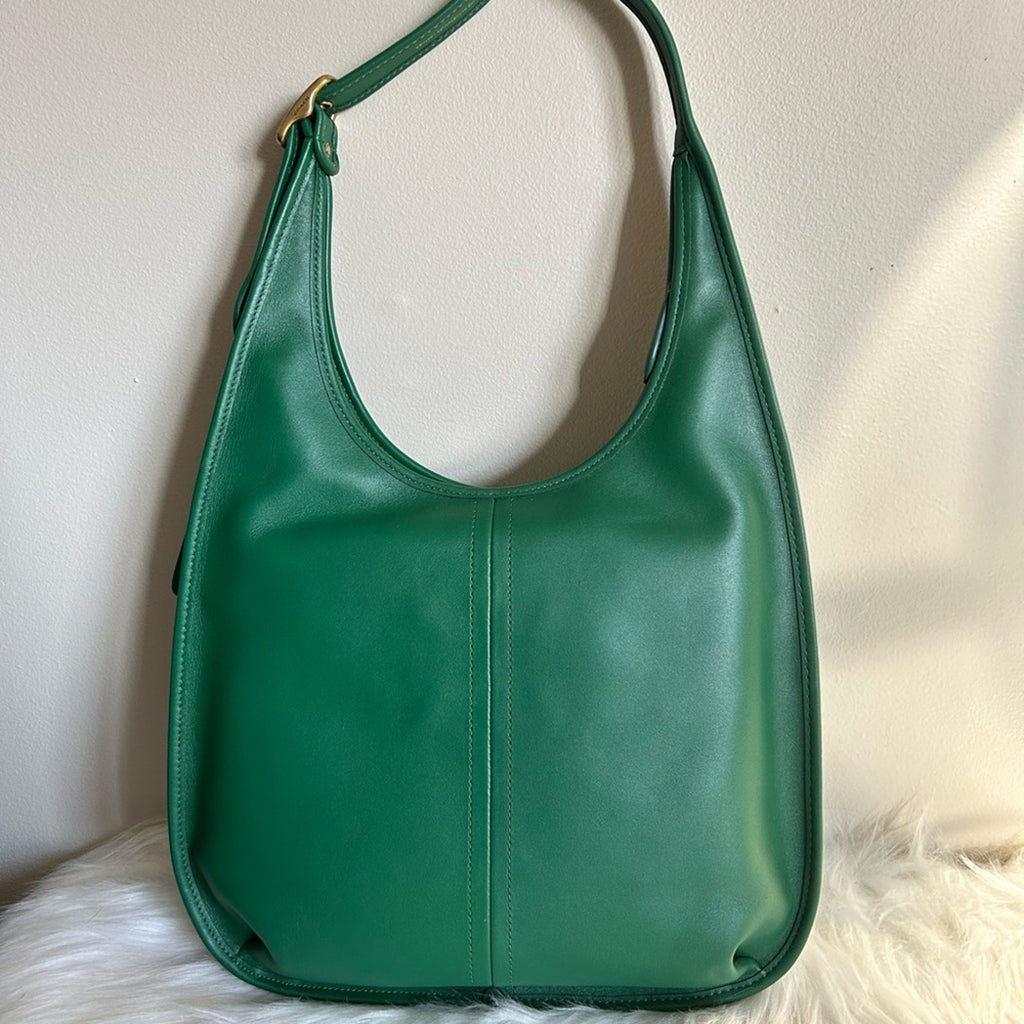 Coach Ergo Green Glovetanned Leather Hobo Shoulder Bag Excellent