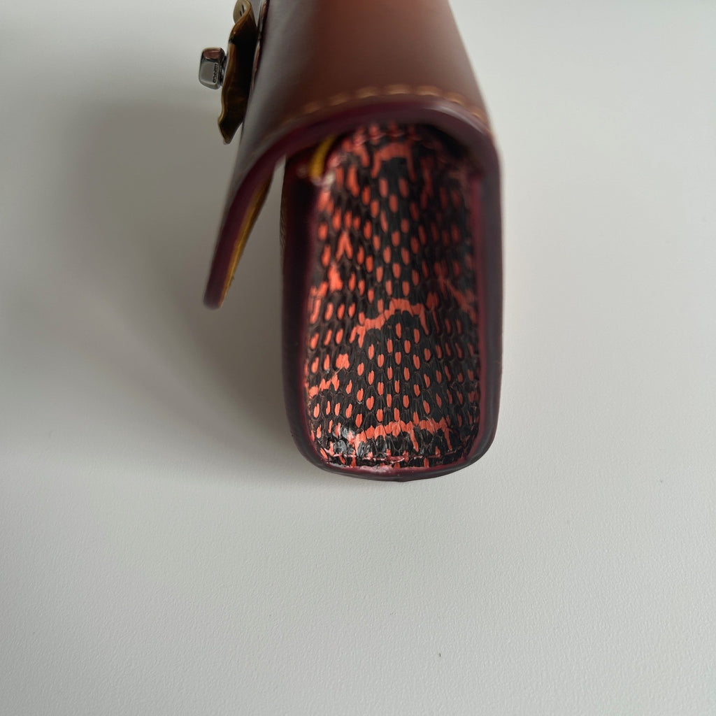 Coach Parker Bag Charm Brown Multi Leather Tea Rose 1636 NWT