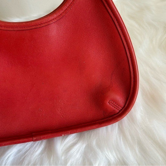 Coach Ergo 9020 Red Glovetanned Leather Shoulder Bag Good