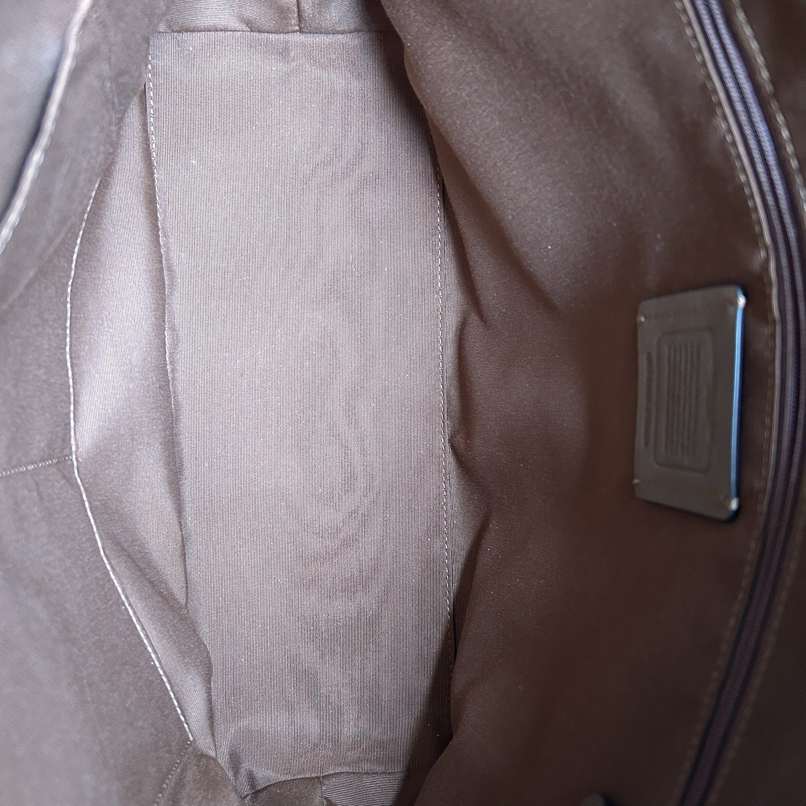 Coach Gallery Tote Khaki Saddle Signature Canvas Leather Shoulder Bag Excellent