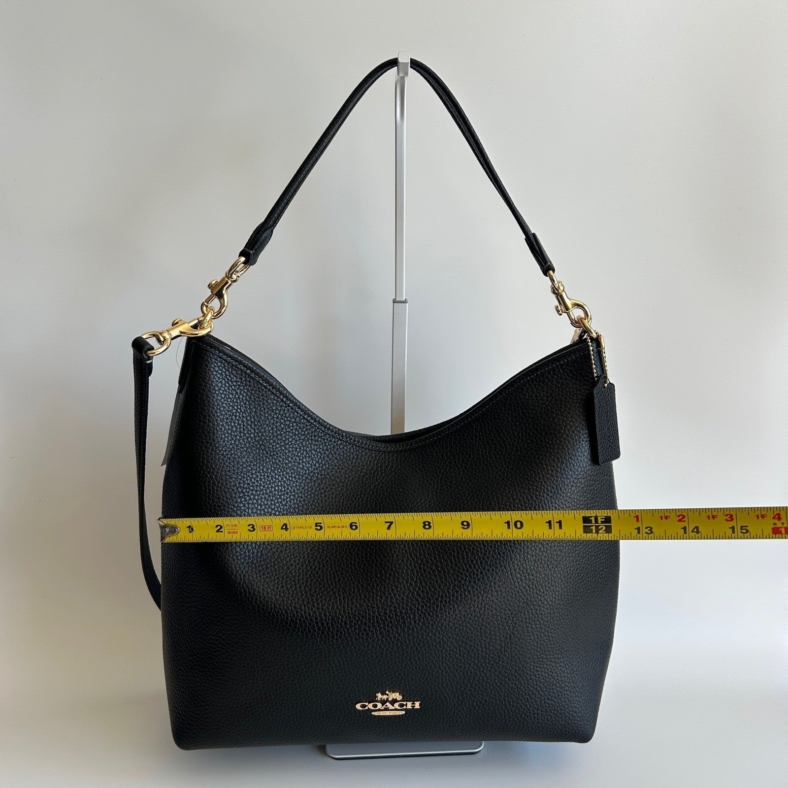 Coach Laurel Black Pebbled Leather Shoulder Bag NWT