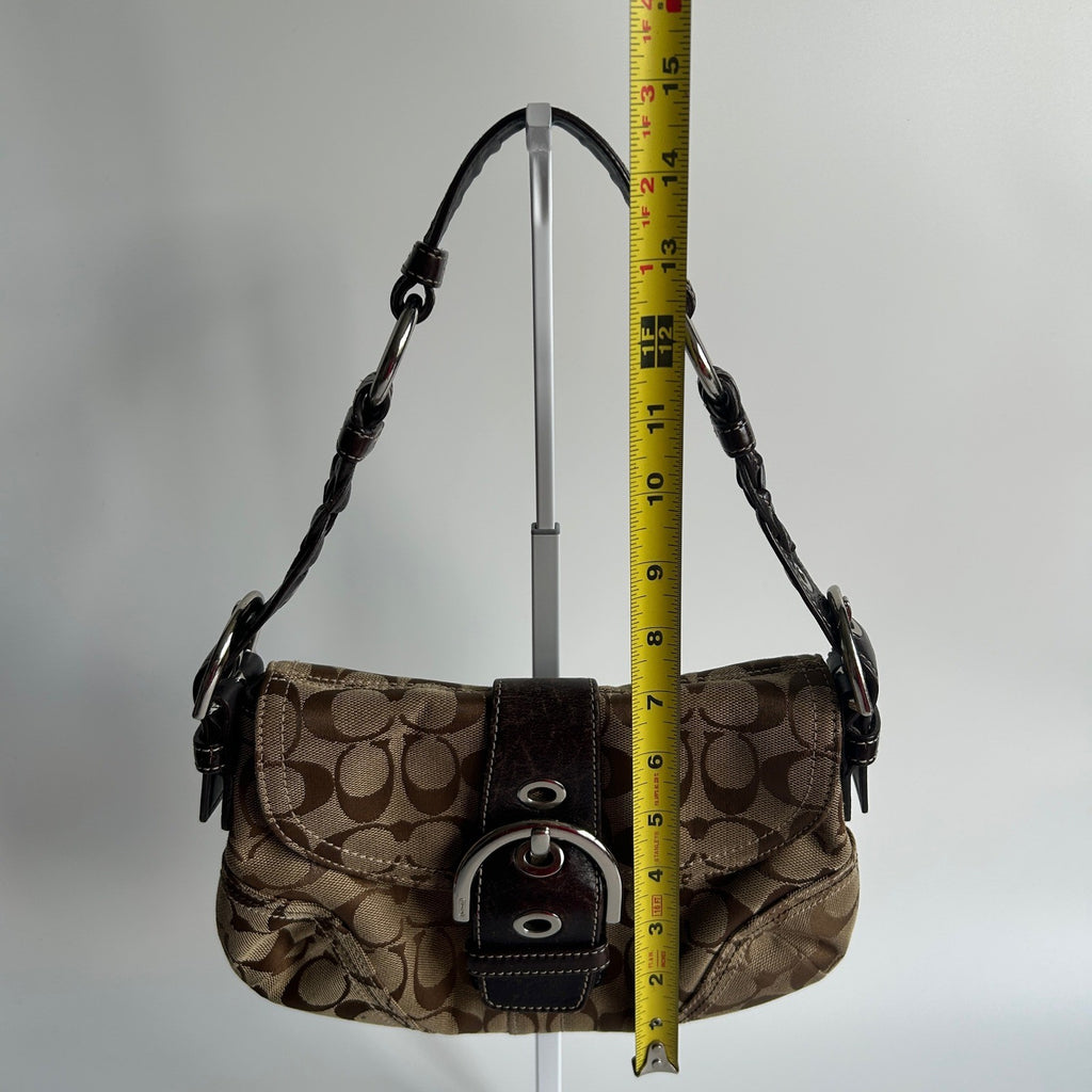 Coach Soho Signature Brown Canvas Leather Shoulder Bag 6314 Good