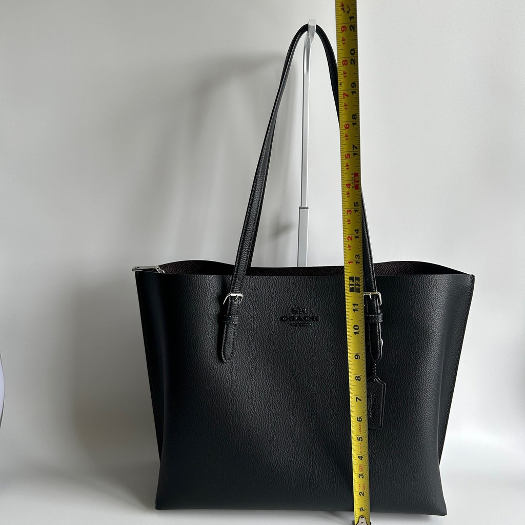 Coach Mollie Tote Black Pebbled Leather Shoulder Bag 1671 Excellent