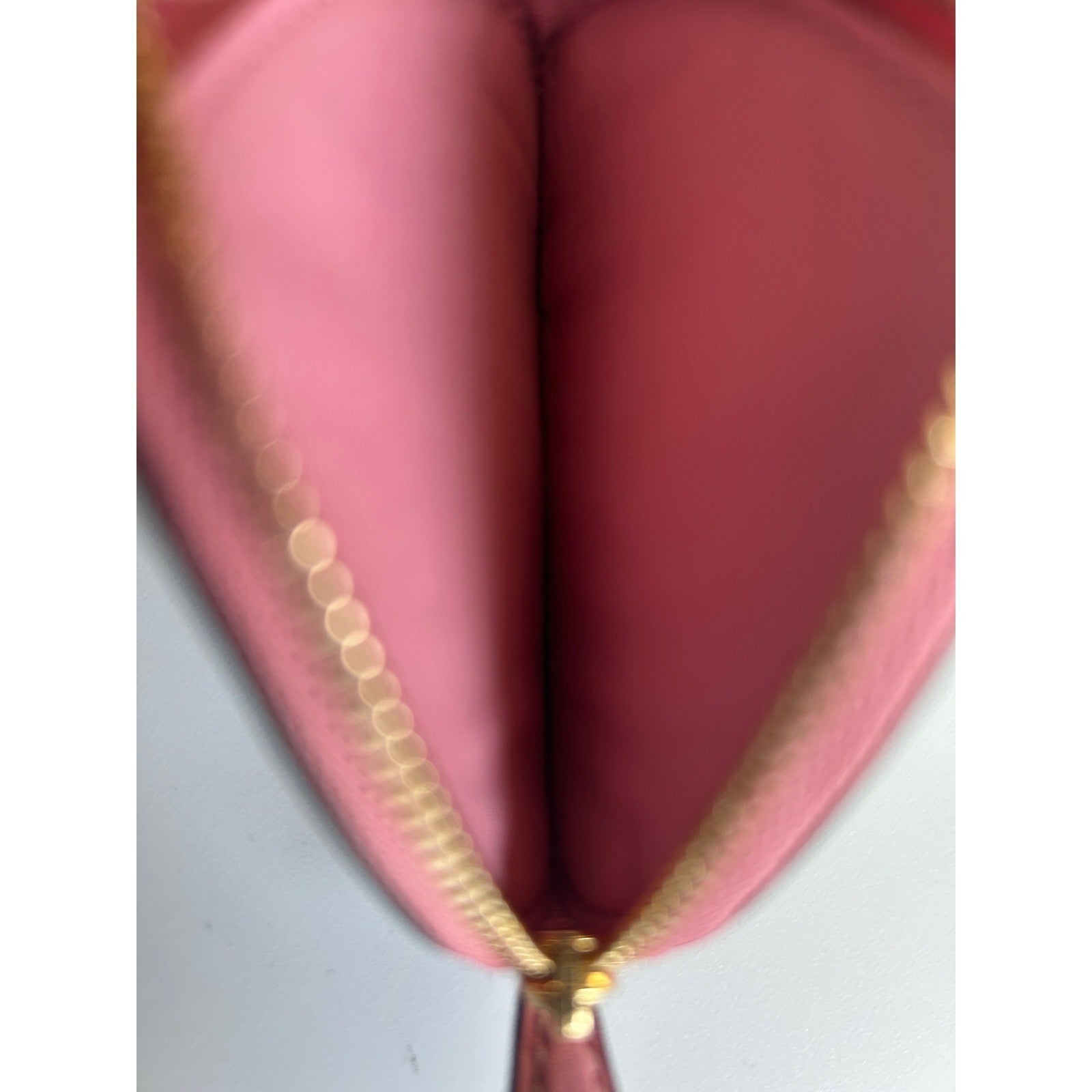 Coach Heart Coin Case Khaki Pink Signature Canvas Leather Bag Charm Excellent